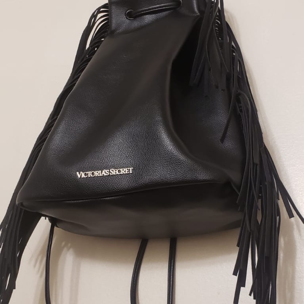 Victoria's Secret Black Leather Backpack